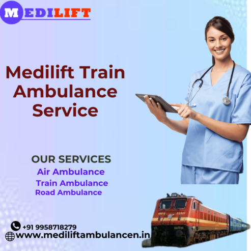 Medilift Train ambulance service in Bangalore faster transports patients to medical place