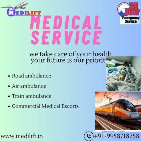 Medilift Train Ambulance is fully equipped with state-of-the-art medical equipment