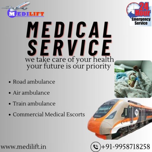 For risk-free medical transportation in Kolkata, choose Medilift Train Ambulance