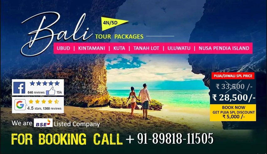 Bali Tour Packages from Kolkata: Explore Bali’s Hidden Treasures