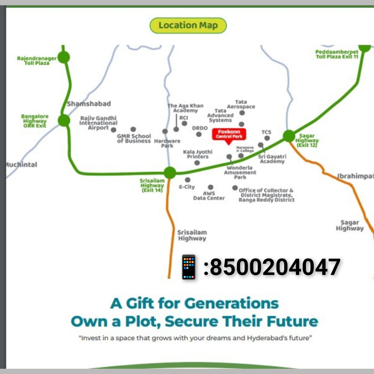 HMDA Approved Premium Open Plots for Sale ๐ Kongarakalan – Adibatla (Behind Wonderla), Inside ORR, Hyderabad