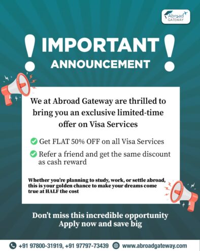 Fast-Track Your Visa with Abroad Gateway – FLAT 50% OFF!