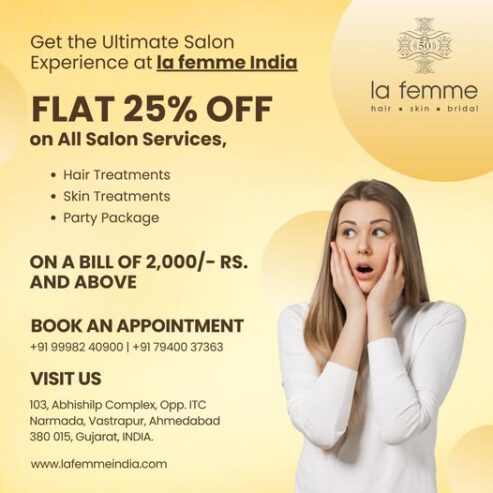 la femme bridal studio | salon services, hair treatments, skin treatments and party packages, satellite, ahmedabad