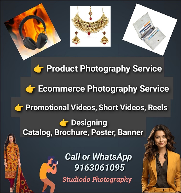 Product Photography, Ecommerce Photography, Promotional Videos, Reels, Ad Videos, Graphic Designing