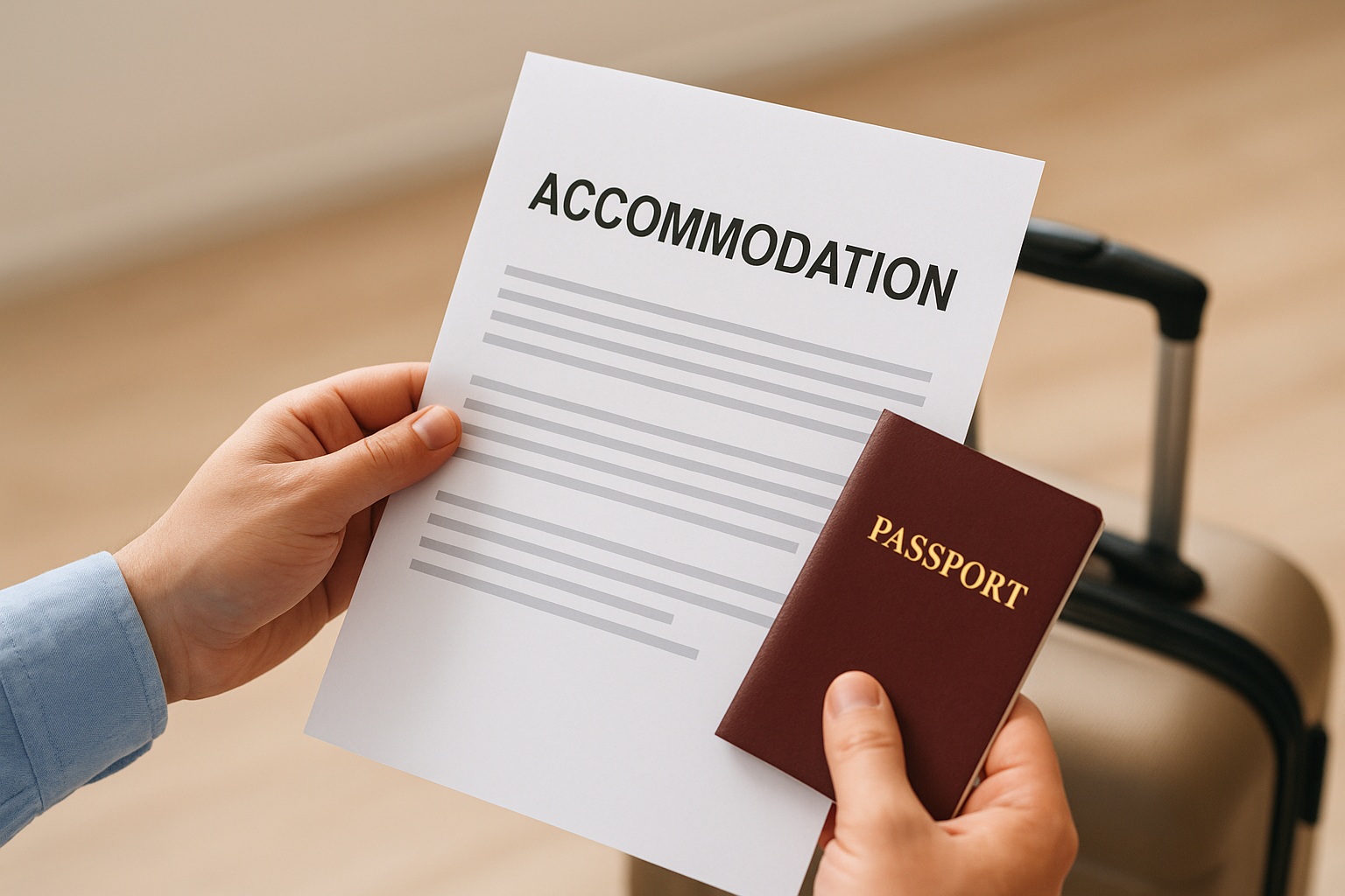 What is the safest way to provide proof of accommodation for a visa application?