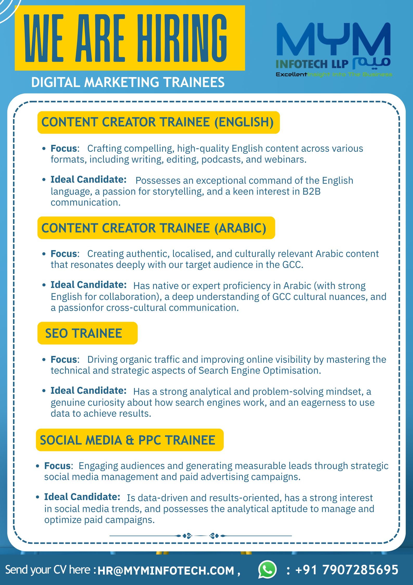 Digital Marketing Trainee at Cyber Park Kozhikode