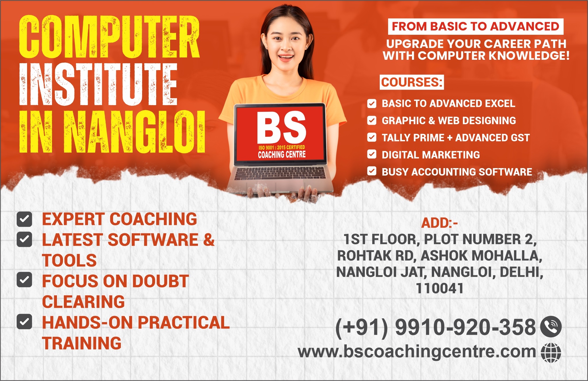 Computer Coaching in Nangloi – BS Coaching Centre for Modern Skills