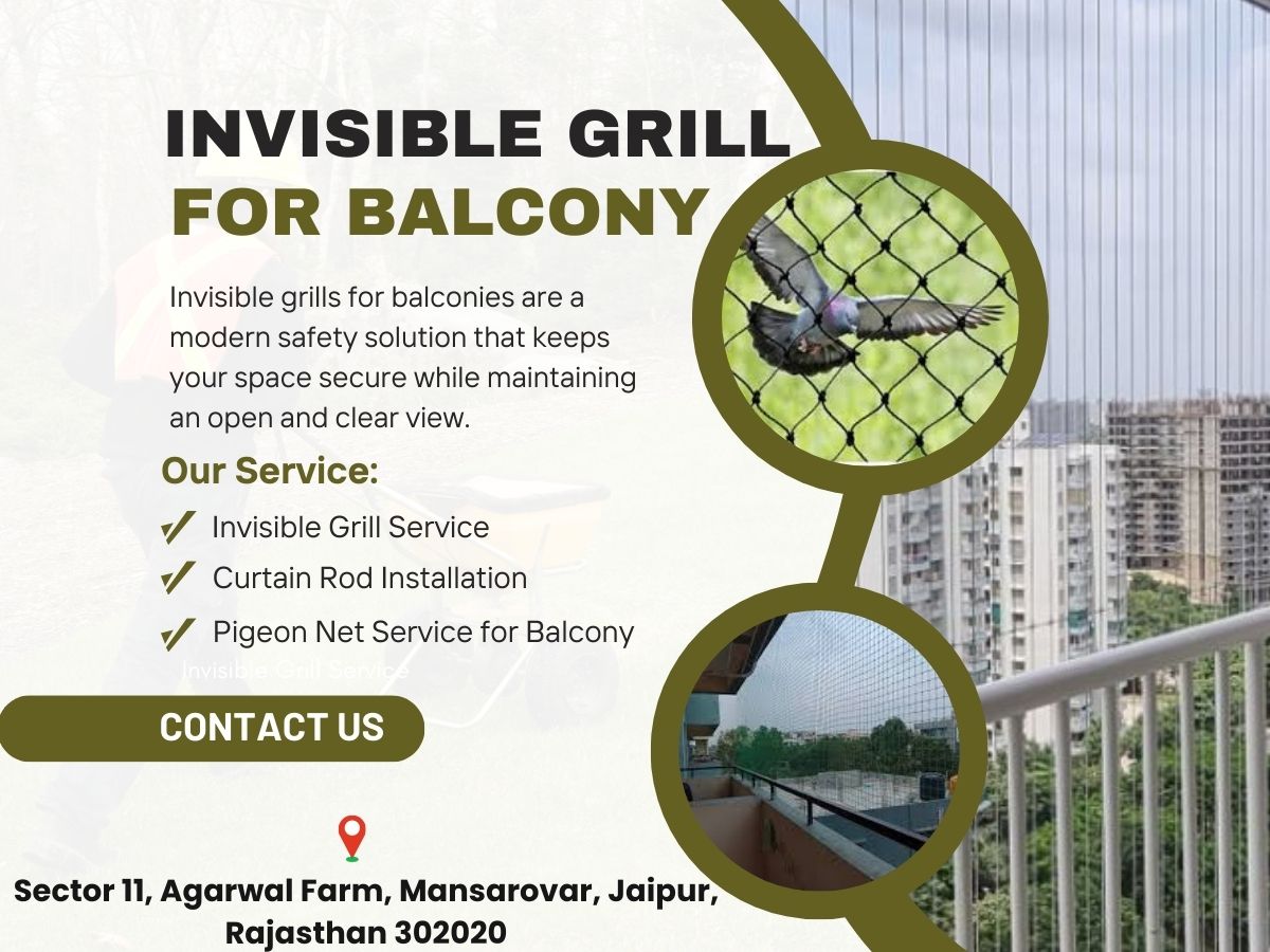 Invisible Balcony Grill & Pigeon Net Installation Jaipur