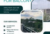 Invisible Balcony Grill & Pigeon Net Installation Jaipur