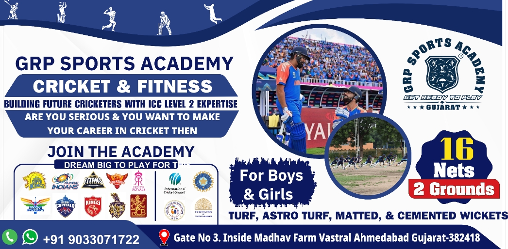 GRP Sports Academy Ahmedabad | Best Cricket Coaching & Kids Fitness Programs