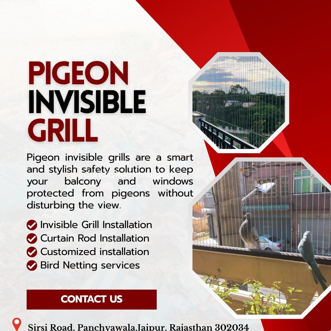 Jaipur’s Best Pigeon Invisible Grill Installation