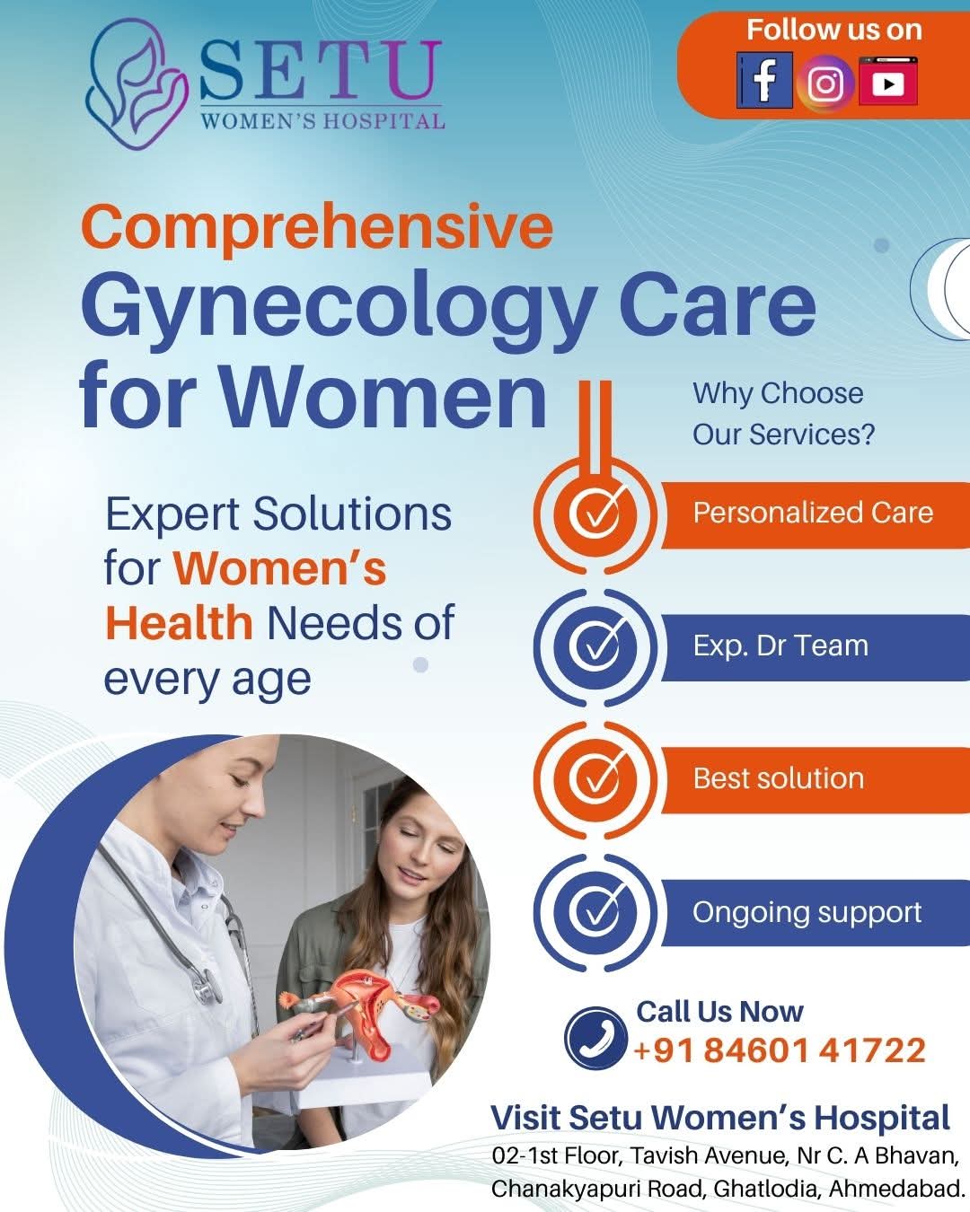 Setu Women’s Hospital, Gynecology care for women in ghatlodiya, Ahmedabad