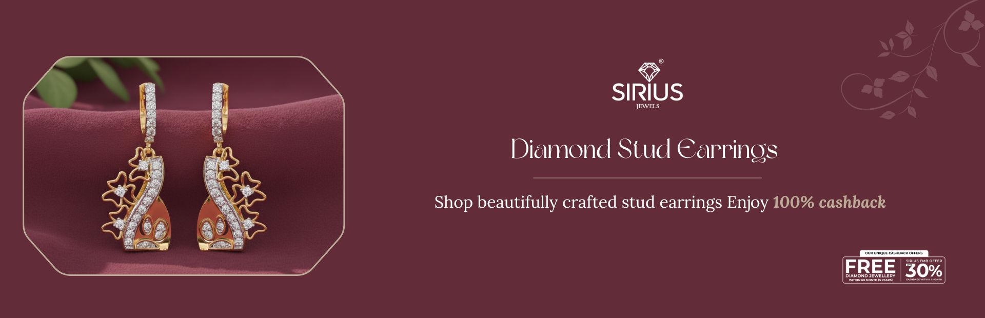 Modern Diamond Earrings for Women by Sirius Jewels