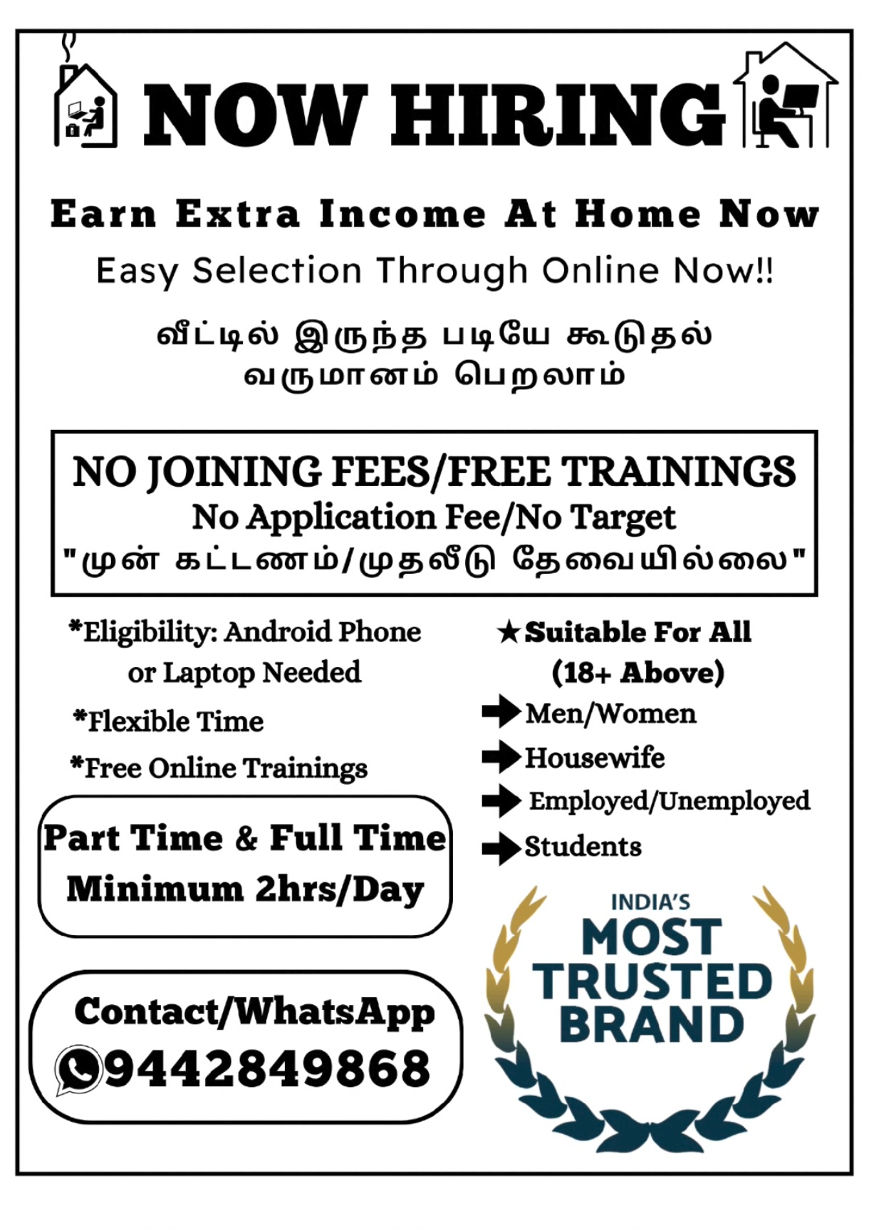 Part Time And Full Time Opportunities Available